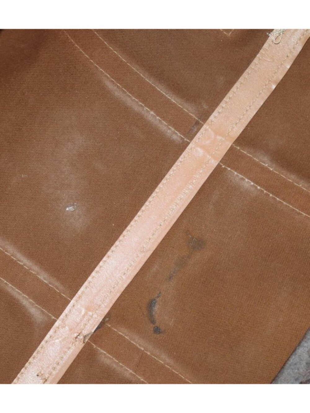 CELINE Macadam Canvas Boston Bag PVC Leather Brown Gold - Picture 9 of 16